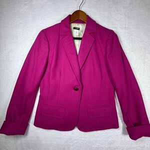 J CREW WOMENS SIZE 6 WOOL PINK JACKET/BLAZER
